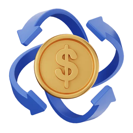 Transaction Coin Dollar  3D Icon