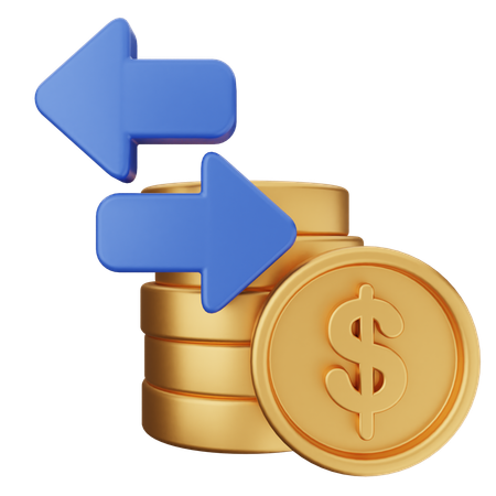 Transaction Coin Money  3D Icon