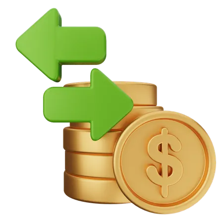 Transaction Coin Money  3D Icon