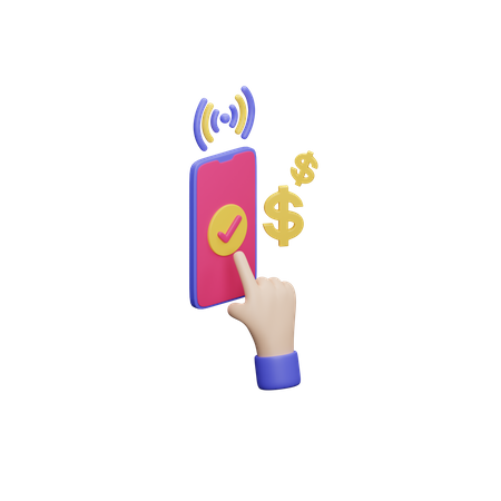 Transaction en ligne  3D Illustration