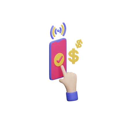 Transaction en ligne  3D Illustration