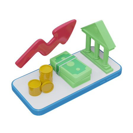 Transaction en ligne  3D Illustration