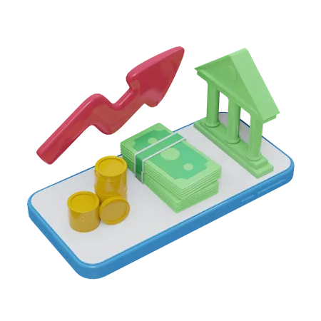 Transaction en ligne  3D Illustration