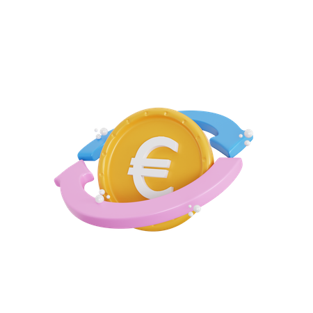 Transaction en euros  3D Icon