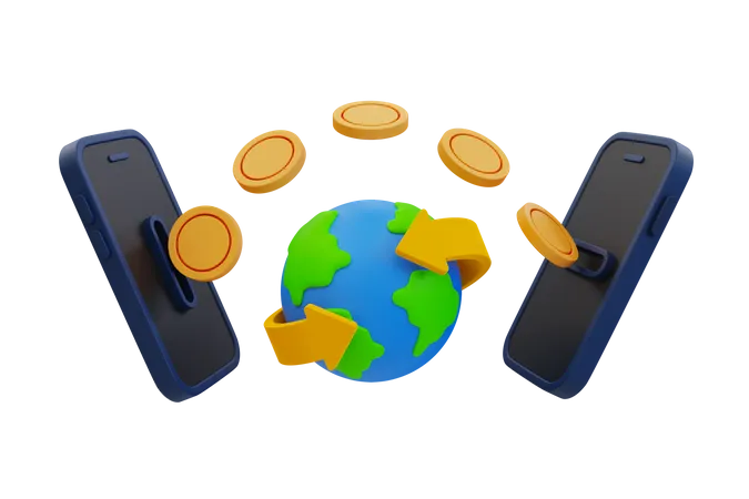 Transaction mondiale  3D Icon