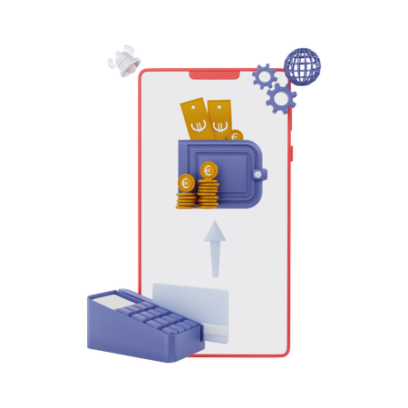 Transaction mondiale en euros  3D Illustration