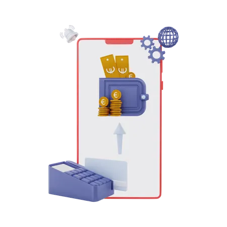 Transaction mondiale en euros  3D Illustration