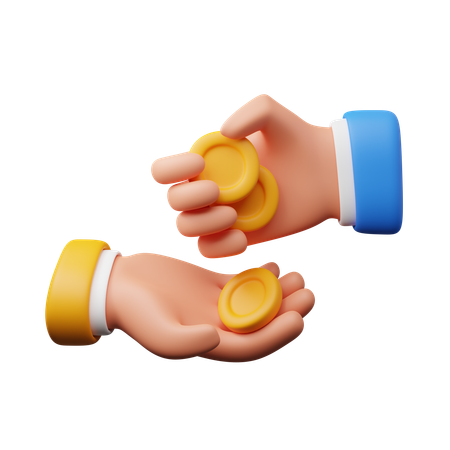 Transaction hand gesture  3D Icon