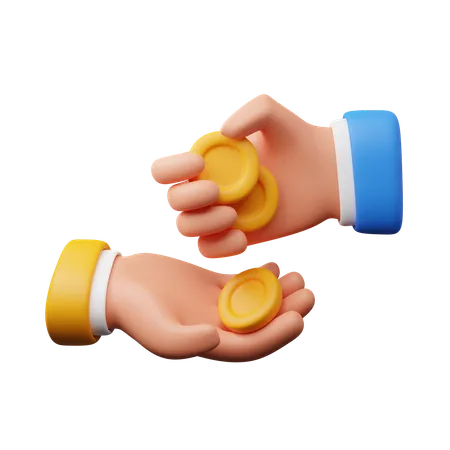 Transaction hand gesture  3D Icon