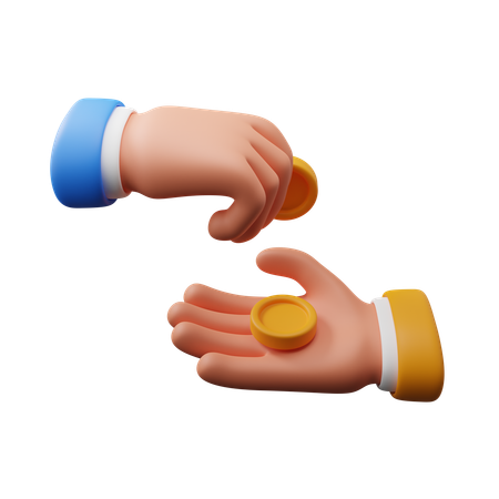 Transaction hand gesture  3D Icon