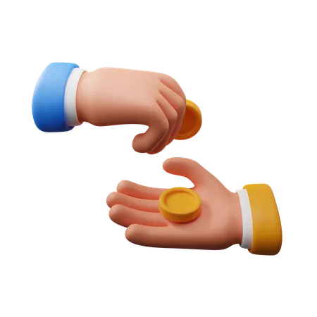 Transaction hand gesture  3D Icon