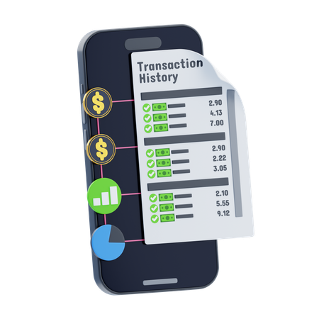 Transaction History  3D Icon