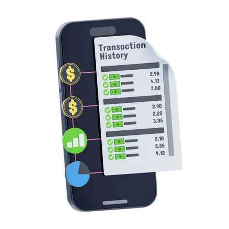 Transaction History  3D Icon