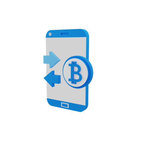 Transaction in cryptocurrency  3D Illustration