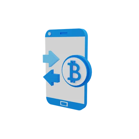 Transaction in cryptocurrency  3D Illustration