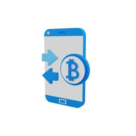 Transaction in cryptocurrency 3D Illustration