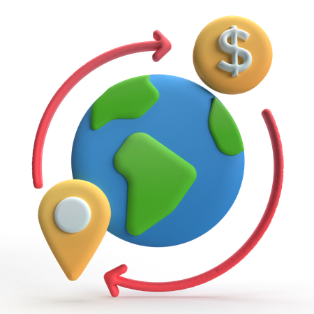 Transaction internationale  3D Icon
