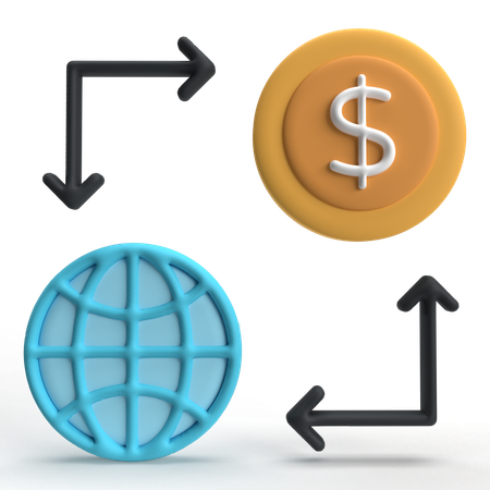 Transaction internationale  3D Icon