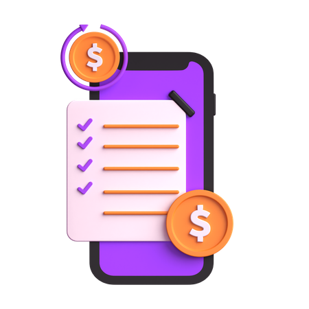 Transaction List  3D Icon