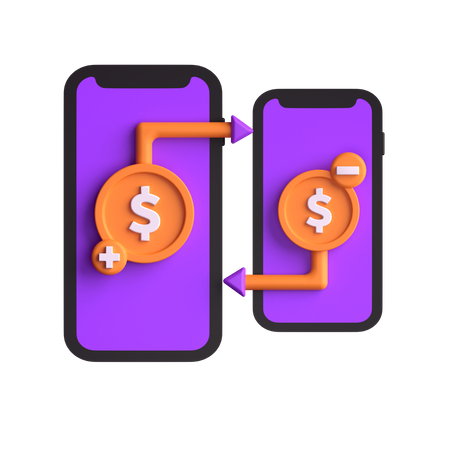 Transaction mobile  3D Icon