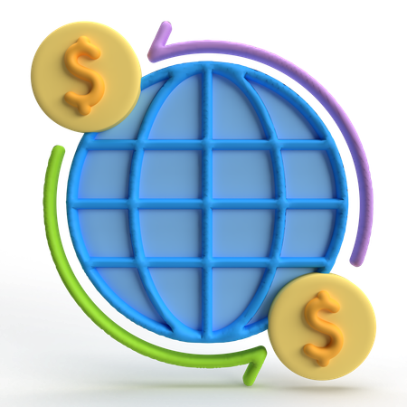 Transaction mondiale  3D Icon