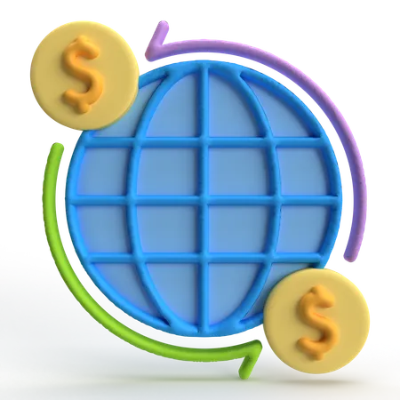 Transaction mondiale  3D Icon