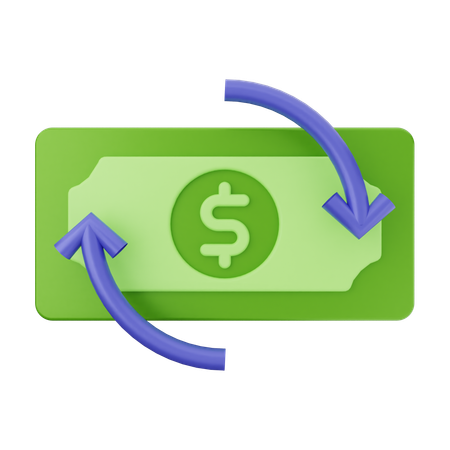 Transaction Money Dollar  3D Icon