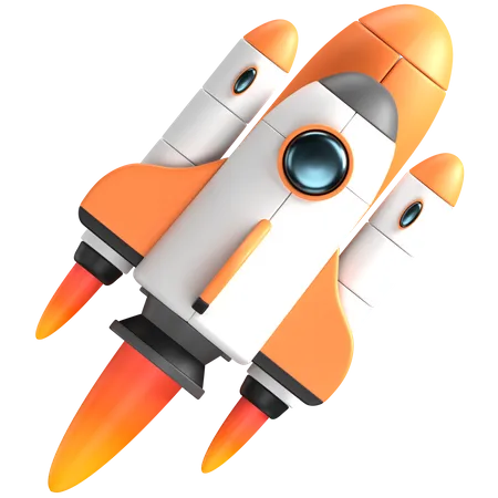 Transbordador espacial volando  3D Illustration