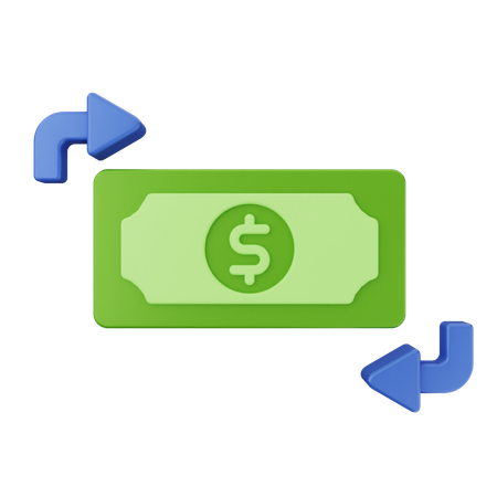 Transcation Money Dollar  3D Icon