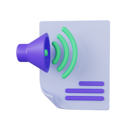 Transcription Audio  3D Icon