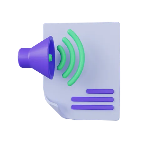 Transcription Audio  3D Icon