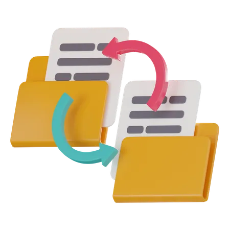 Folder Icons Documents And Seamless Sharing Ideal For Data Management And Online Connectivity 3 D Render Illustration 3D Icon