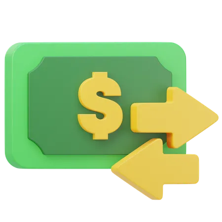 Transfer Money 3 D Illustration 3D Icon