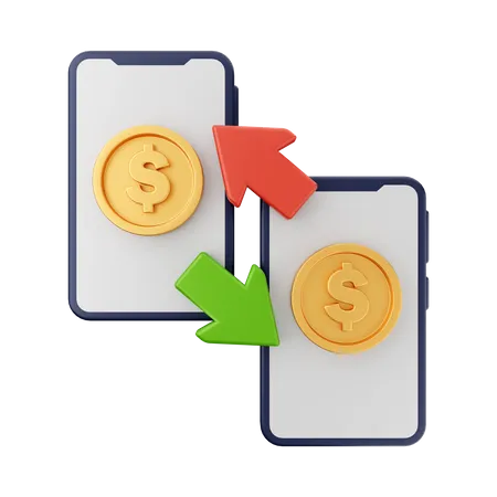 Transfer Money  3D Illustration