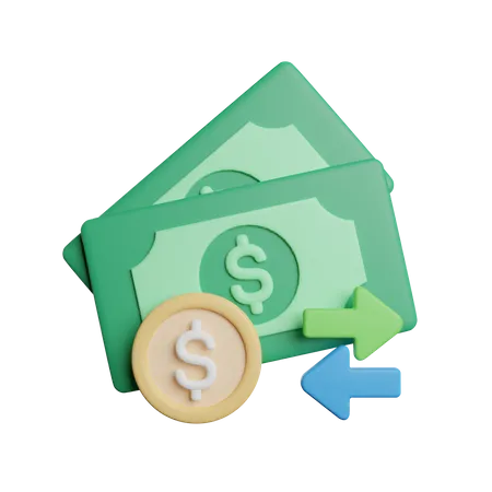 Transfer Money Cash 3D Icon