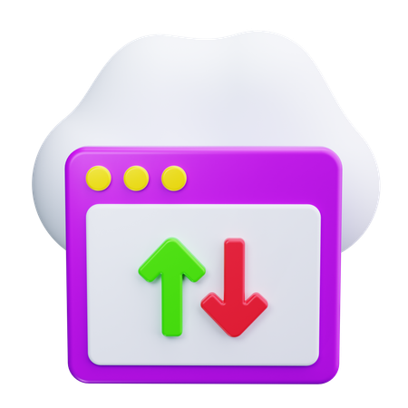 Transferencia a la nube  3D Icon