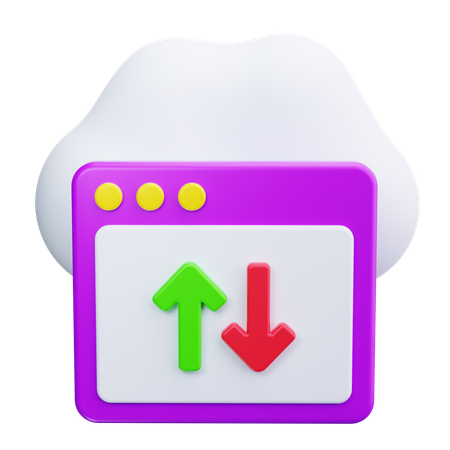 Transferencia a la nube  3D Icon