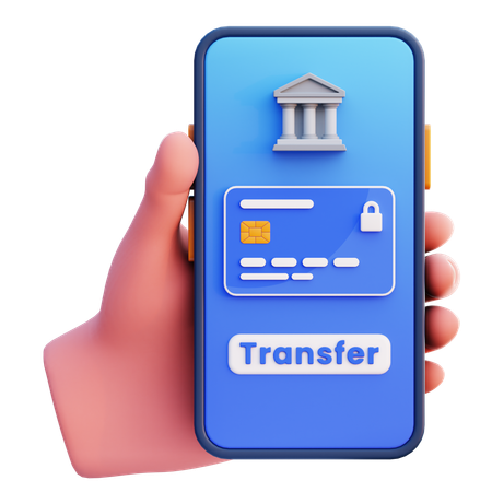 Transferência bancária móvel  3D Icon