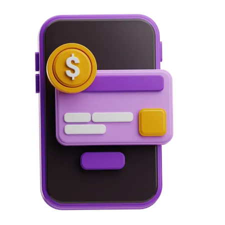 Transferência bancária móvel  3D Icon