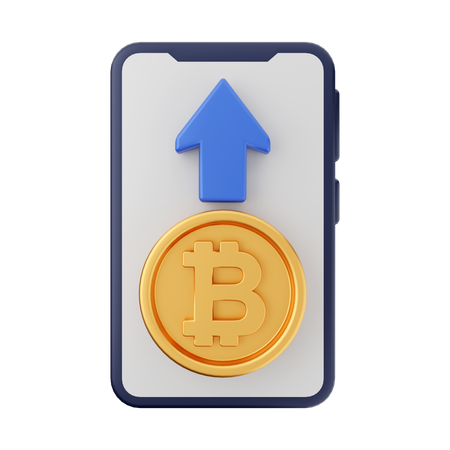 Transferencia de bitcoins en línea  3D Icon