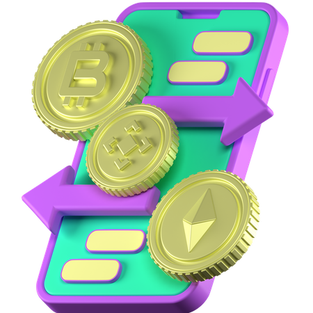 Transferencia criptográfica  3D Icon