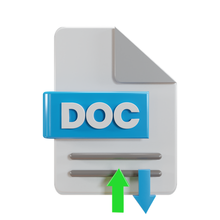 Transferencia de archivos doc  3D Icon