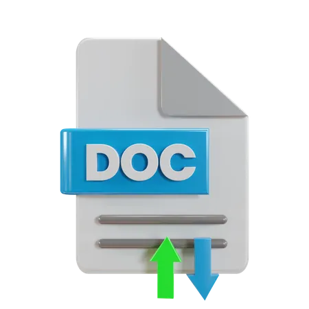 Transferencia de archivos doc  3D Icon