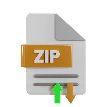 Transferencia de archivos zip  3D Icon