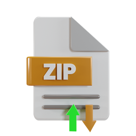 Transferência de arquivo zip  3D Icon