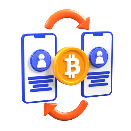 Transferência de bitcoins  3D Icon