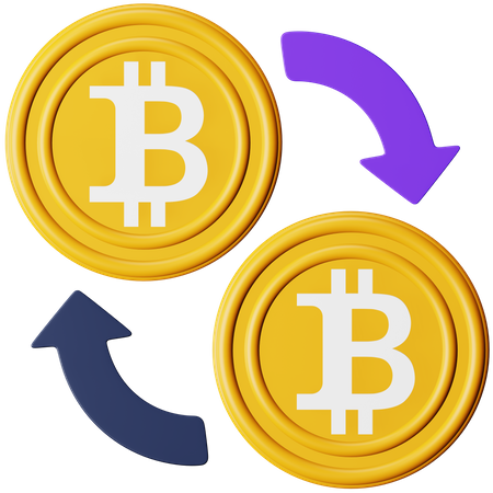 Transferência de bitcoins  3D Icon