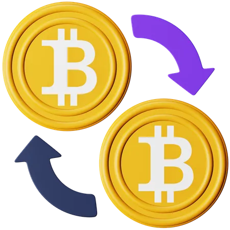 Transferência de bitcoins  3D Icon