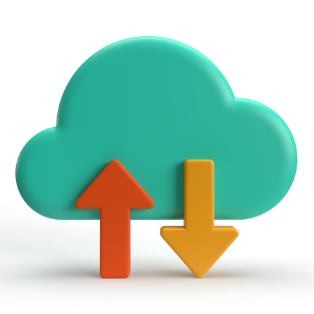 Transferência de dados na nuvem  3D Icon