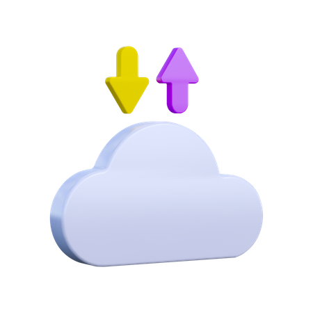 Transferencia de datos en la nube  3D Illustration